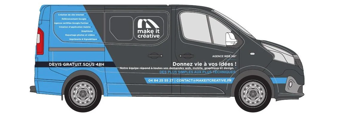 Profil gauche de l'utilitaire Make It Créative avec covering