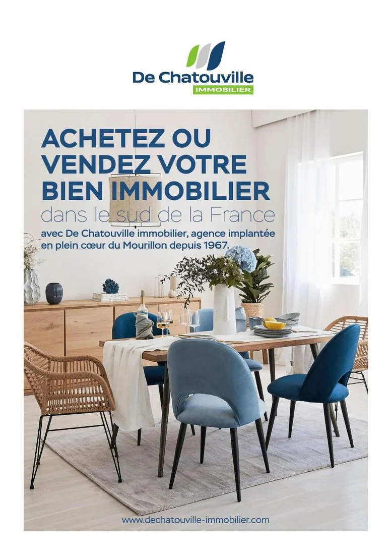 Dos de la pochette commerciale De Chatouville Immobilier
